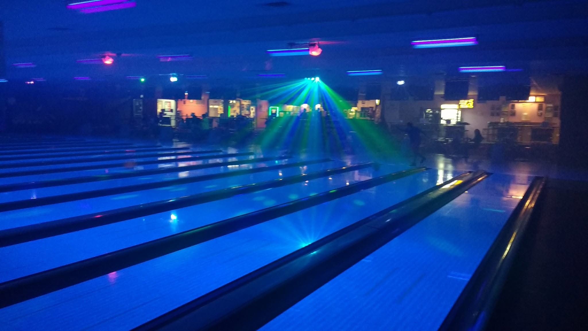 Cosmic glow bowling at Rock River Lanes